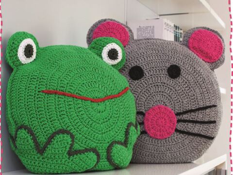 Tierkissen Maus & Frosch Häkeln