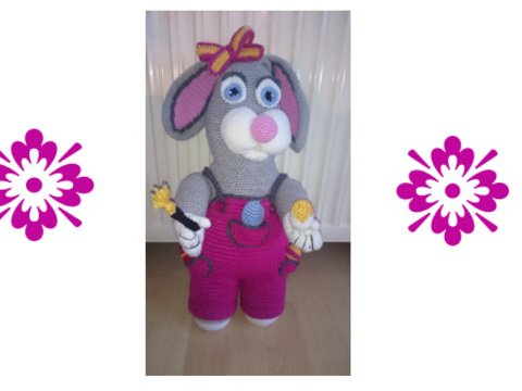 Häkelanleitung Osterhäsin Lilly (ca 45 cm hoch)