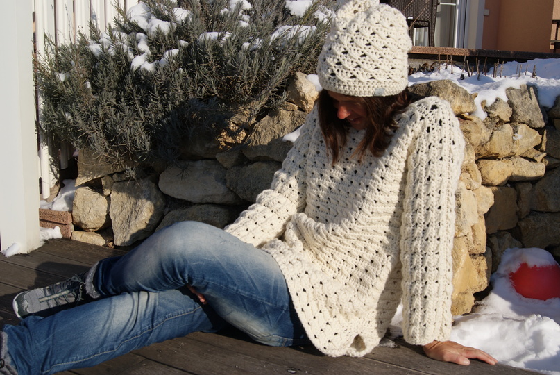 Häkelanleitung Long-Pulli in Oversize-Optik (S - XL) und Mütze Cross