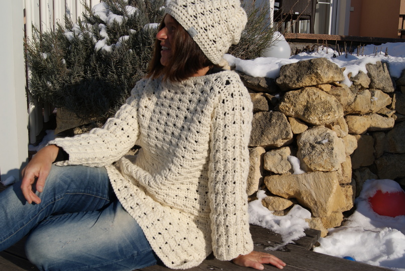 Häkelanleitung Long-Pulli in Oversize-Optik (S - XL) und Mütze Cross