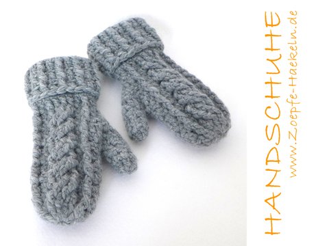 Mod. 007 - Häkelanleitung - Handschuhe mit Zopfmuster