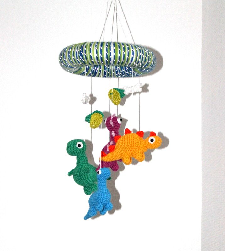 Dinosaurier Mobile Häkelanleitung