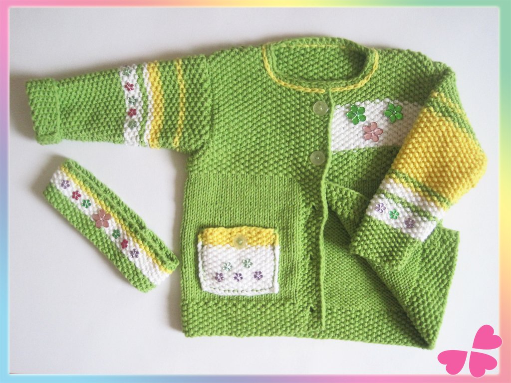 Strickanleitung: Mädchen Weste mit Stirnband (3 Größen: 2 – 7 Jahre) 