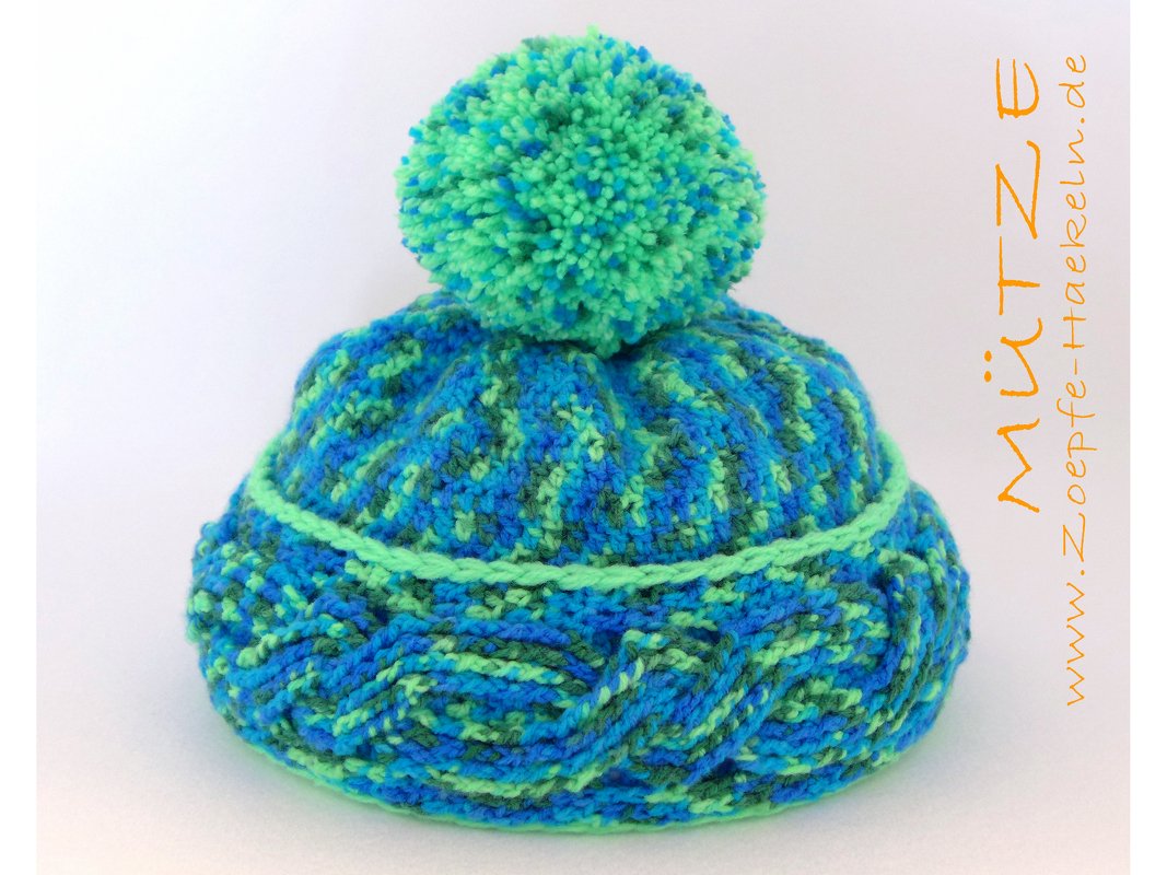 Mod. 002 - Häkelanleitung - Mütze mit Zopfmuster