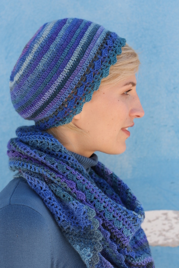 Tuch mit Mütze und Armstulpen häkeln