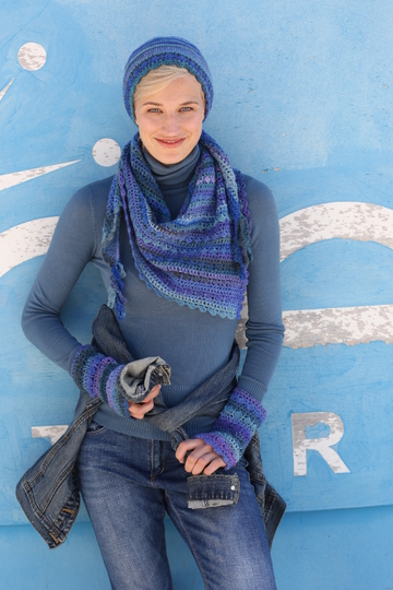 Tuch mit Mütze und Armstulpen häkeln