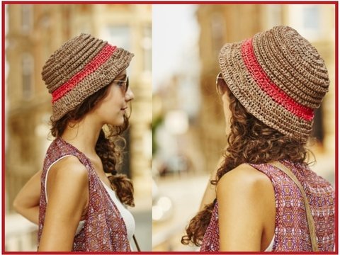 Hut "Miss Sunshine" aus Bast häkeln