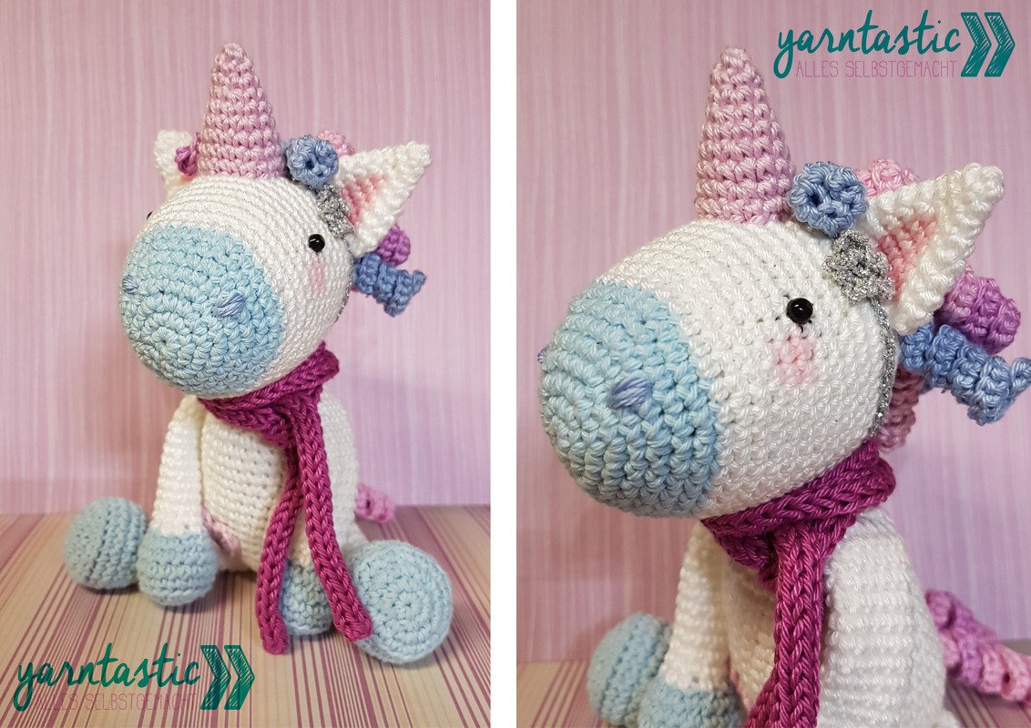 Einhorn Aurora Häkelanleitung