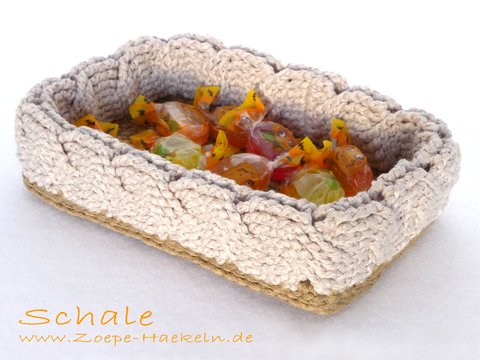 Mod. 010 - Häkelanleitung - Schale mit Zopfmuster