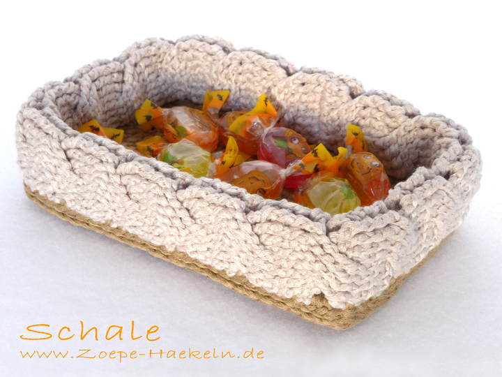 Mod. 010 - Häkelanleitung - Schale mit Zopfmuster