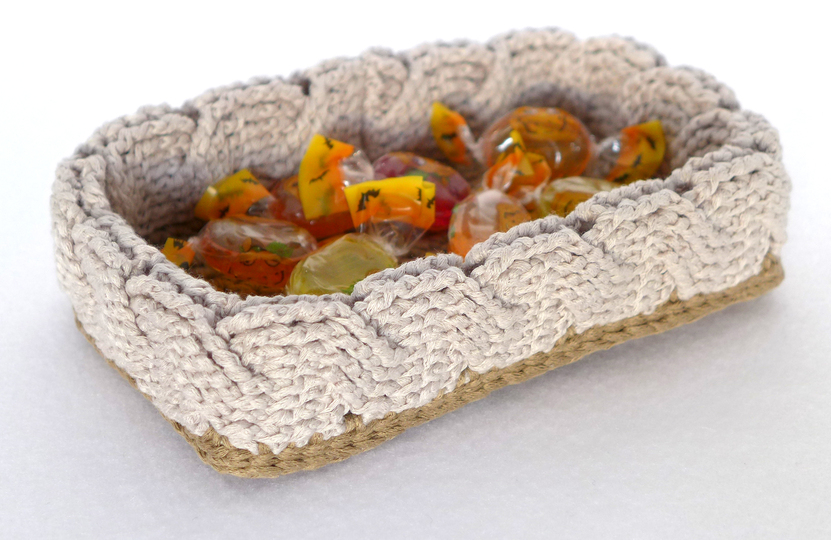 Mod. 010 - Häkelanleitung - Schale mit Zopfmuster