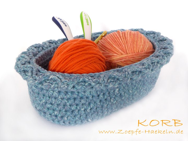 Mod. 011 - Häkelanleitung - Korb mit Zopfmuster