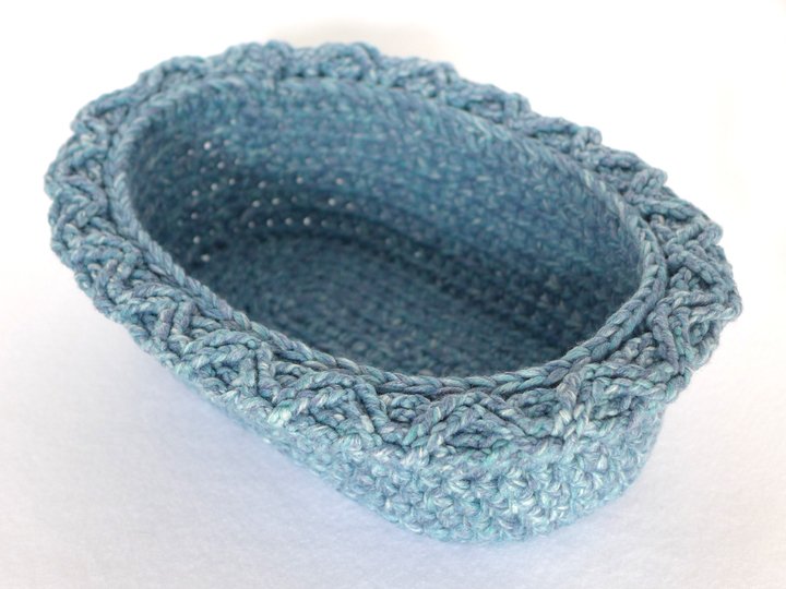 Mod. 011 - Häkelanleitung - Korb mit Zopfmuster