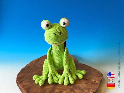 Amigurumi frogg Lollo by jennysideenreich, crochet pattern