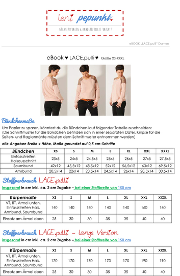 E-Book #88 LACE.pulli Gr. XS-XXXL