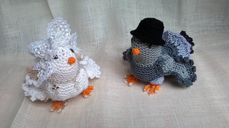 Tauben als Tauf- Hochzeitsgeschenk, 