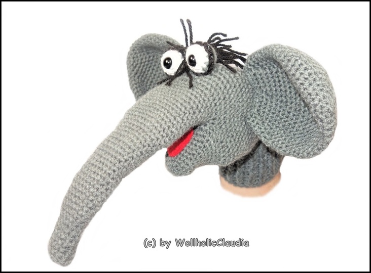 Häkelanleitung Handpuppe Elefant