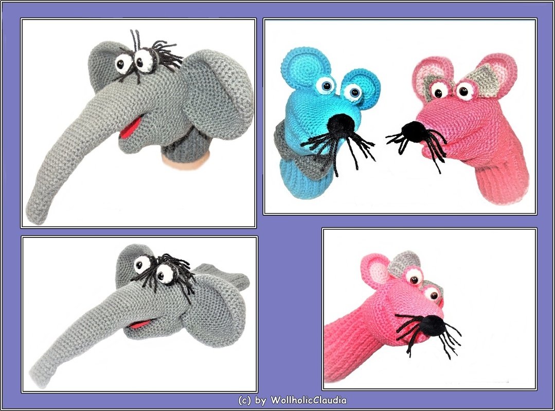 Häkelanleitung Sparset Handpuppen