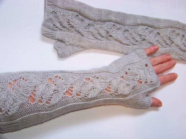 Knitting Pattern PDF Fingerless Gloves – easy lace arm warmers elegant
