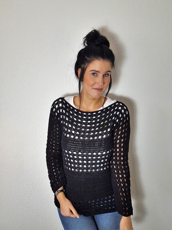 65 Häkelanleitung Pullover mit Lochmuster Lena - Bild 3