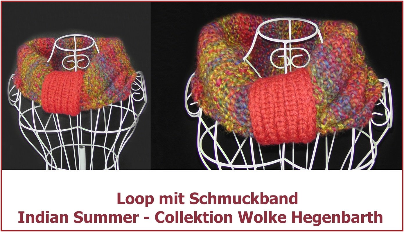 Loop mit Bindeband aus Indian Summer gestrickt