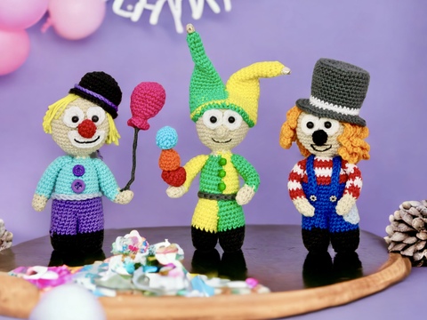Clown Trio - Crochet Pattern
