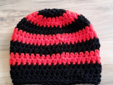 Gestreifte Häkelmütze (Häkelanleitung) 