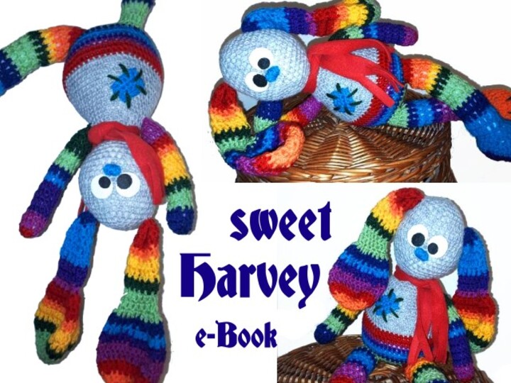 E-Book * LieblingS HARvEY * Amigurumi, HASE, pdf-Datei, Häkelanleitung HASE, Amigurumihase, Regenbogenhase,