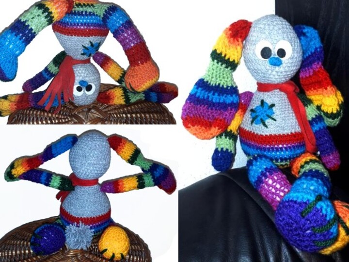 E-Book * LieblingS HARvEY * Amigurumi, HASE, pdf-Datei, Häkelanleitung HASE, Amigurumihase, Regenbogenhase,