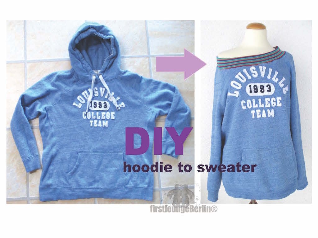 DIY Hoodie To Sweater mit Videonähanleitung von firstloungeberlin