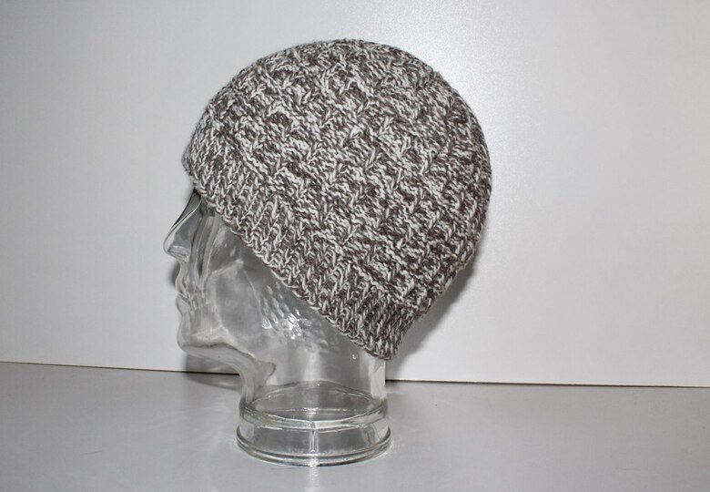 Strickanleitung Mütze unisex, Männermütze, Kopfumfang ca. 56 - 60 cm, Rippenquadrate