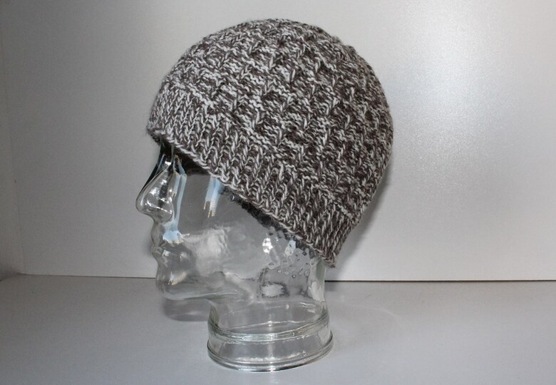 Strickanleitung Mütze unisex, Männermütze, Kopfumfang ca. 56 - 60 cm, Rippenquadrate
