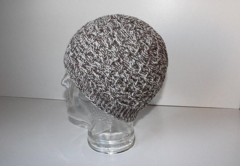 Strickanleitung Mütze unisex, Männermütze, Kopfumfang ca. 56 - 60 cm, Rippenquadrate
