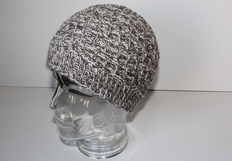 Strickanleitung Mütze unisex, Männermütze, Kopfumfang ca. 56 - 60 cm, Rippenquadrate