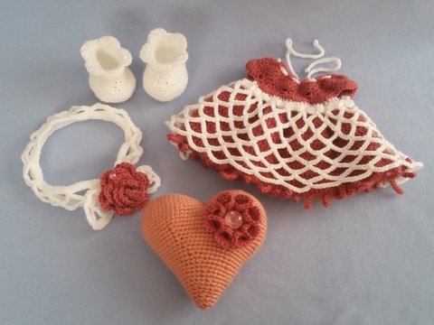 Häkelanleitung Puppenkleidung, Valentinchen