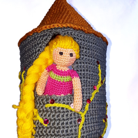 Crochet little doll, fairy story, Rapunzel, crochet pattern,