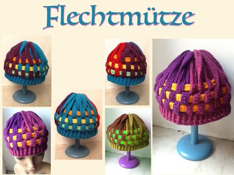 Flechtmütze, geflochtene Häkelmütze