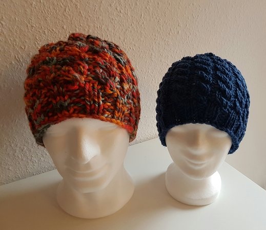 Easy His and Hers hat "Cable stitch"