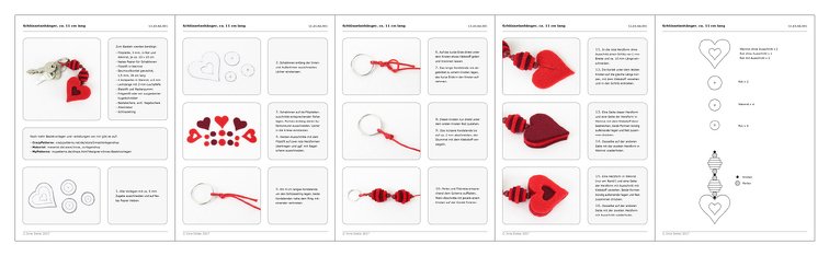 Schlüsselanhänger aus Filzplatten – Bastelanleitung mit Vorlagen