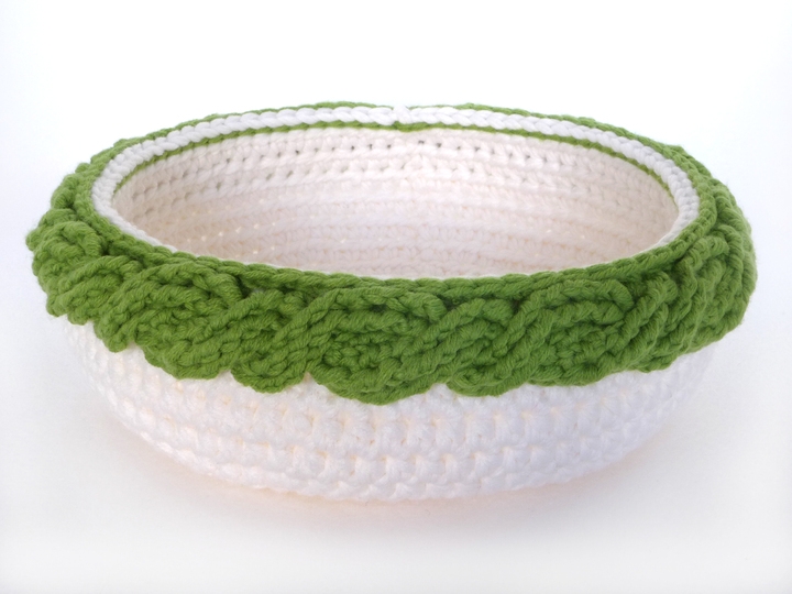 Mod. 013 - Häkelanleitung - Korb mit Zopfmuster