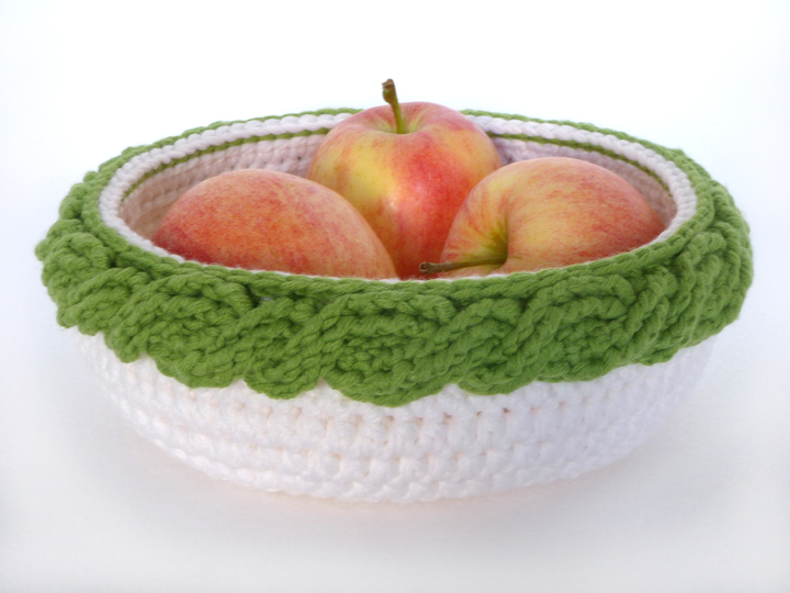 Mod. 013 - Häkelanleitung - Korb mit Zopfmuster