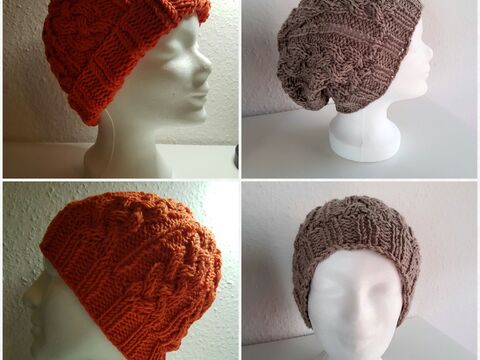 Flexible Beanie "Zopf" (3-in-1)