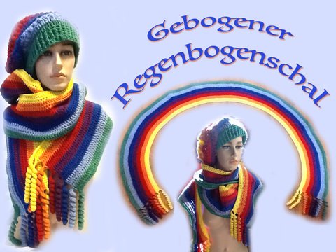 Gebogener Regenbogenschal......regenbogenfarbener Schal