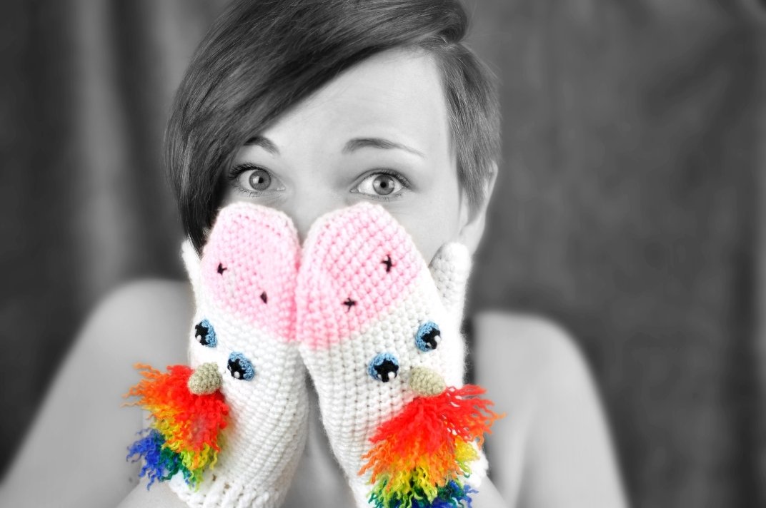 Häkelanleitung Einhornhandschuhe für Erwachsene