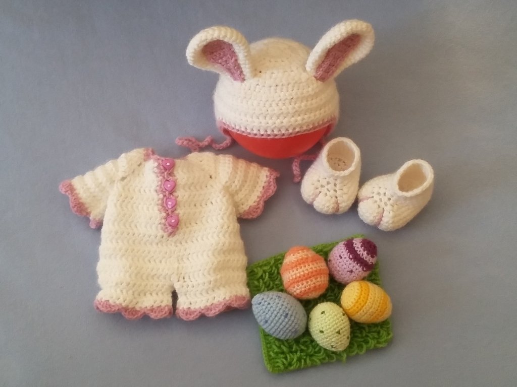 Häkelanleitung Puppenkleidung, Hanni Osterhase