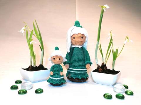 Schneeglöckchen Malte mit Kind - Häkelanleitung