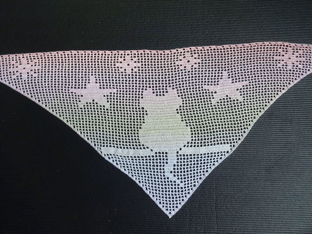 Motivtuch: Katze und Sterne ( Häkelanleitung)