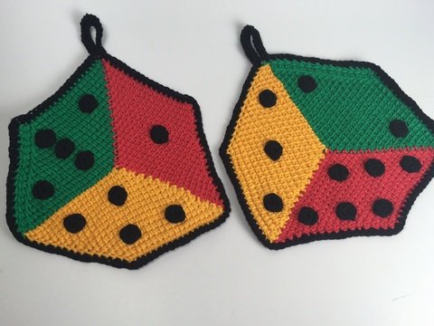 Topflappen "Würfel" - Tunesisch Häkeln