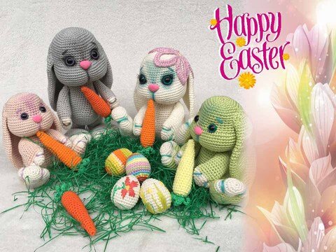 The Eastern Bunny Family Pattern Amigurumi
