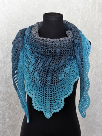 Crochet pattern shawl / wrap Dance with Dolphins